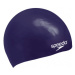 Speedo plain moulded silicone junior cap tmavo modrá