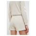 Bavlnené šortky Hummel béžová farba, jednofarebné, stredne vysoký pás, 219478