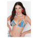 Trendyol Floral Pattern Gippes Triangle Bikini Top