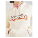 Superdry Mikina  slonová kosť / červená / čierna