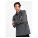 Ombre Men's structured knit polo collar sweatshirt - graphite melange