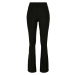 Ladies Recycled High Waist Flared Leggings - black