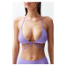 Trendyol Lilac Triangle Accessory Bikini Top