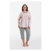 Women's pyjamas Daniela, long sleeves, 3/4 pants - print/melange