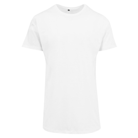 Build Your Brand Pánske predĺžené tričko - Biela