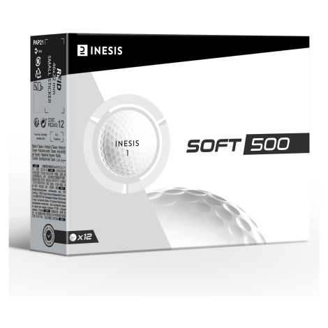Golfové loptičky Inesis Soft 500 - 12 ks biele