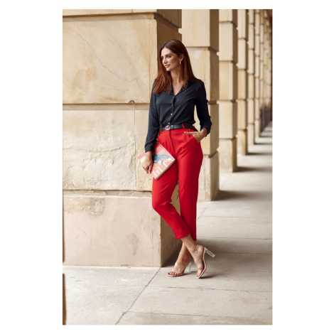 Elegant trousers with red pleated FASARDI