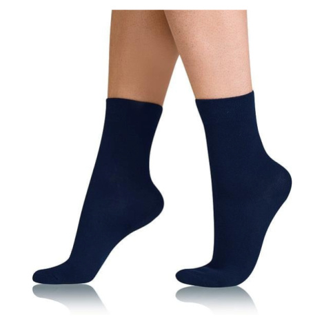 Bellinda COTTON COMFORT SOCKS - Dámske bavlnené ponožky s pohodlným lemom - tmavo modrá