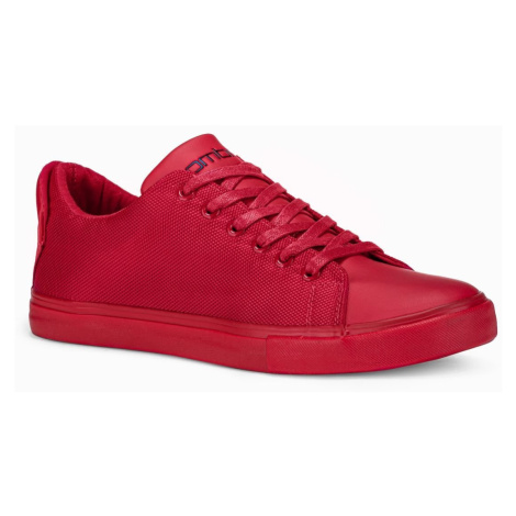 Ombre BASIC men's shoes sneakers in combined materials - red
