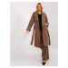 Camel and black long coat with belt