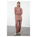 Trendyol Dusty Rose Corduroy Knitted Sweater Bottom-Top Set