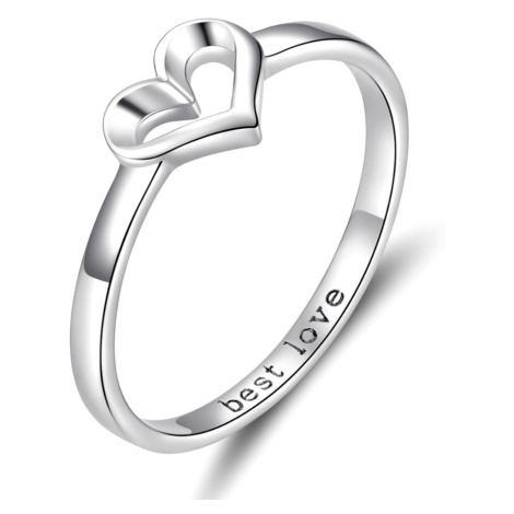 OLIVIE Strieborný prsteň SRDCE BEST LOVE 3393
