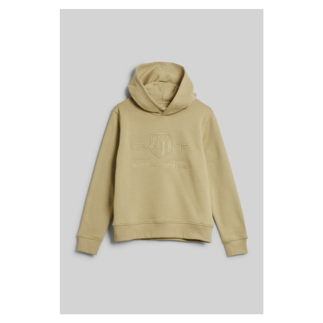 MIKINA GANT TONAL SHIELD HOODIE BEIGE GREEN