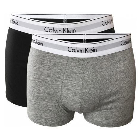 CALVIN KLEIN - 2PACK modern cotton stretch čierne a sivé boxerky z organickej bavlny