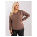 Brown cotton blouse plus size with applique