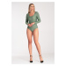 OLIVOVÉ DÁMSKE BODY S VÝSTRIHOM M1037 OLIVE