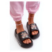 Lightweight women's slippers with thick soles with teddy bear black Serefina foam