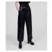 Nohavice Karl Lagerfeld High Waist Leather Pants Čierna
