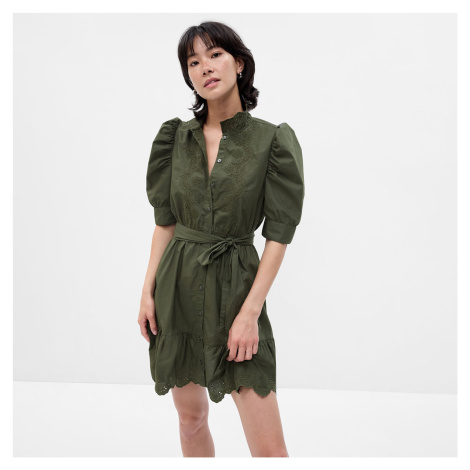 Šaty GAP Mini Shirtdress Deep Depths Green 190413