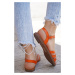 Oranžové nízke sandále Luisa