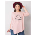 Dusty pink asymmetrical blouse of larger size