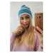 Women's cap Kinga K297 turquoise + navy blue