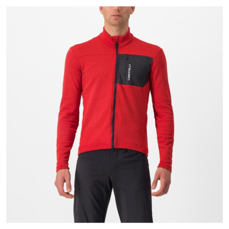 CASTELLI Cyklistický dres s dlhým rukávom zimný - UNLIMITED TRAIL - červená/šedá