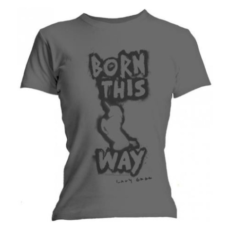 Lady Gaga tričko Born This Way Šedá