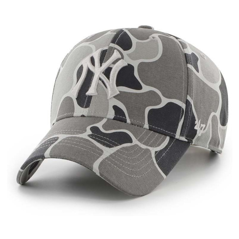 Bavlnená čiapka 47 brand Mlb New York Yankees šedá farba, vzorovaná