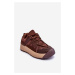 Women's suede sports shoes on the Brown Rohan platform