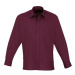 Premier Workwear Pánska košeľa s dlhým rukávom PR200 Aubergine -ca. Pantone 5115