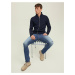 Modré pánske slim fit džínsy Jack & Jones Glenn