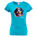 Dámské tričko s potlačou plemena Bernský salašnícky pes s voliteľným menom