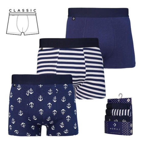 3 pack boxeriek Kotva modro-biele Moraj