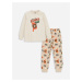 LC Waikiki Crew Neck Printed Long Sleeve Boy's Pajama Set