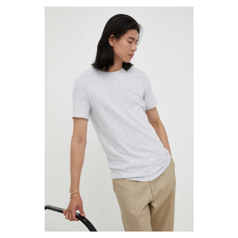 Bavlnené tričko American Vintage T-SHIRT MC COL ROND šedá farba, melanžové, MBYSA18B
