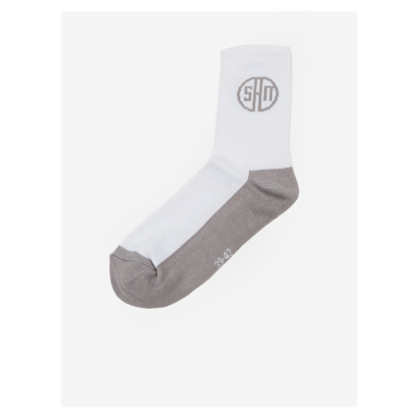 Šedo-biele unisex ponožky SAM 73