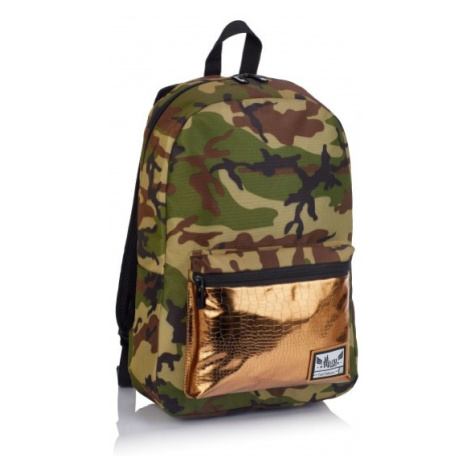 Jednokomorový študentský / športový batoh HASH®, Gold Army, HS-126, 502019083
