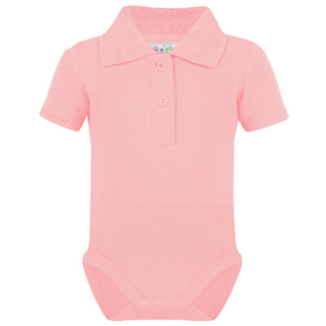 Link Kids Wear Detské body s golierom X947 Babypink