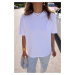 Laluvia White 100% Cotton Brand Model Crew Neck Basic T-shirt