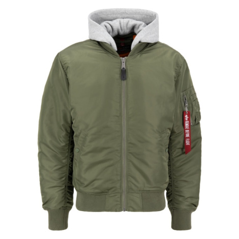 ALPHA INDUSTRIES Prechodná bunda  sivá / zelená / zmiešané farby