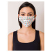 White protective mask with geometric print
