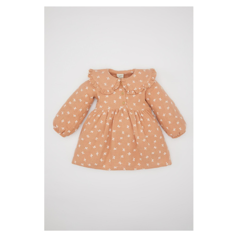 DEFACTO Baby Girl Floral Long Sleeve Muslin Dress