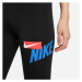 Nike ONE CROPPED GRAPHIC Dámske športové legíny, čierna, veľkosť