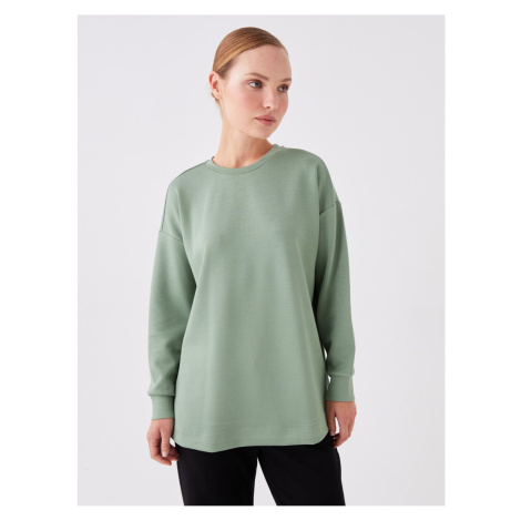 LC Waikiki Crew Neck Plain Long Sleeve Oversize Women's Tunic