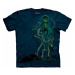 Pánske batikované tričko The Mountain - Octopus- zelená chobotnica-zelené