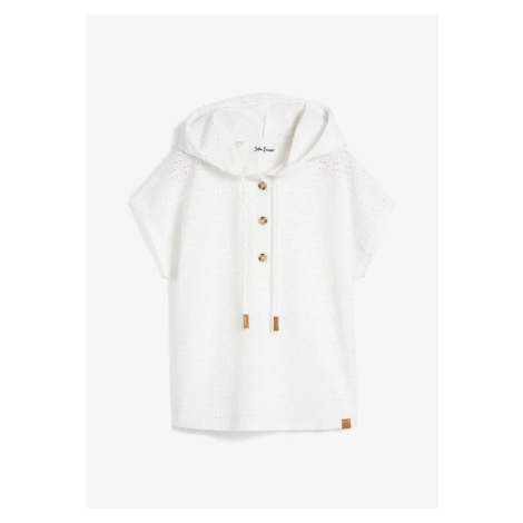 Tričko s gombičkami a kapucňou bonprix