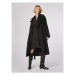 Simple Prechodný kabát PLD502-01 Čierna Relaxed Fit