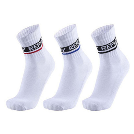 Replay Športové vysoké ponožky - 3 páry C100634 White