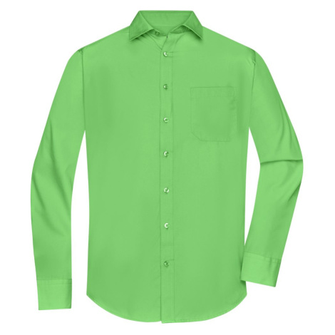 James & Nicholson Pánska košeľa s dlhým rukávom JN678 - Limetkovo zelená